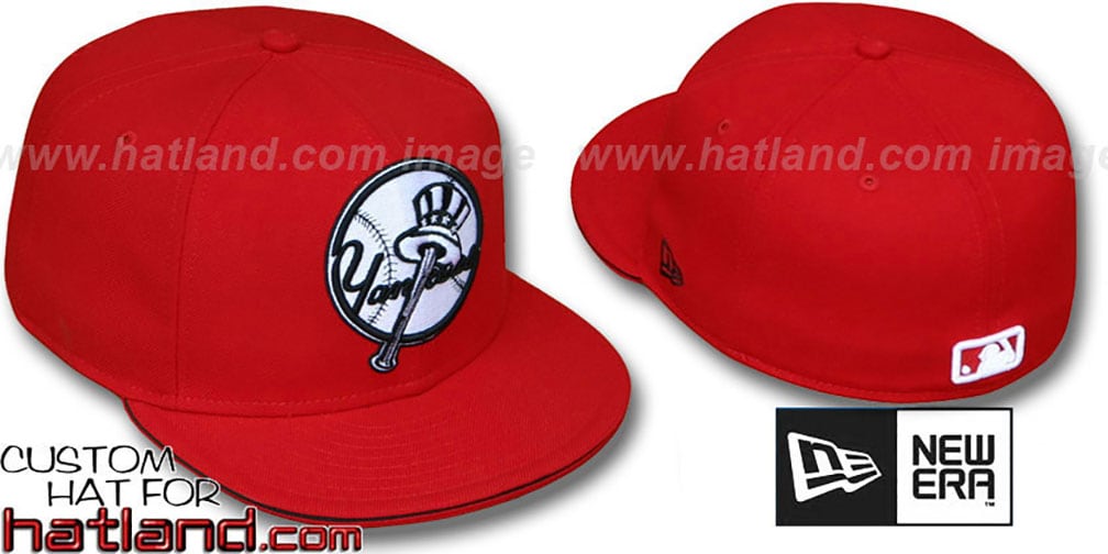 Yankees ALTERNATE 'BIG-ONE' Red-Black Fitted Hat by New Era