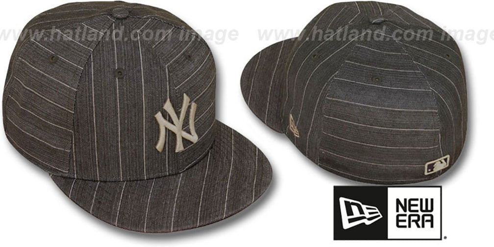 Yankees 'BROWN DENIM STRIPE' Fitted Hat by New Era