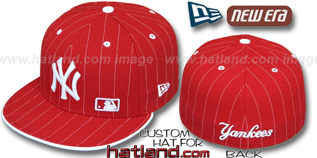 white and red fitted hat