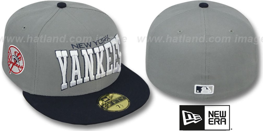 Yankees 'PRO-ARCH' Grey-Navy Fitted Hat by New Era