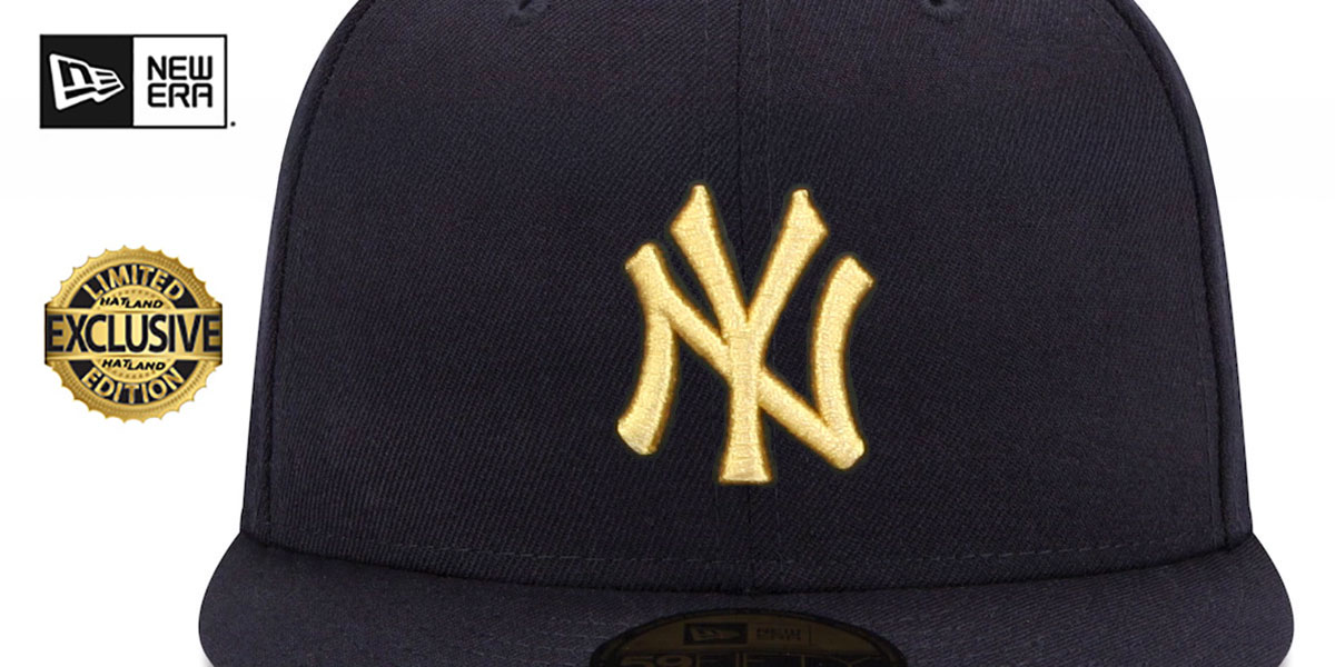 Yankees 'GOLD-METALLIC' Black Fitted Hat by New Era