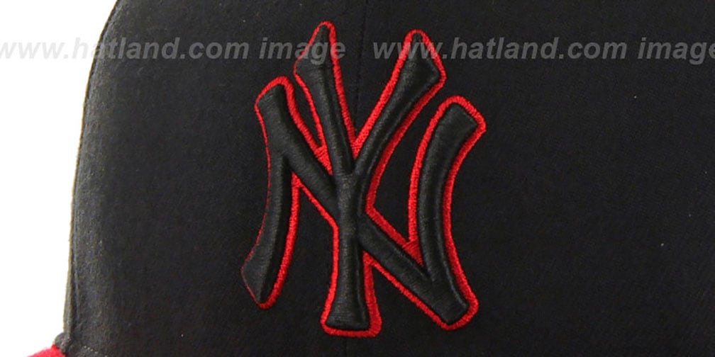 Yankees 'NO-SHOT SNAPBACK' Black-Red Hat by Twins 47 Brand