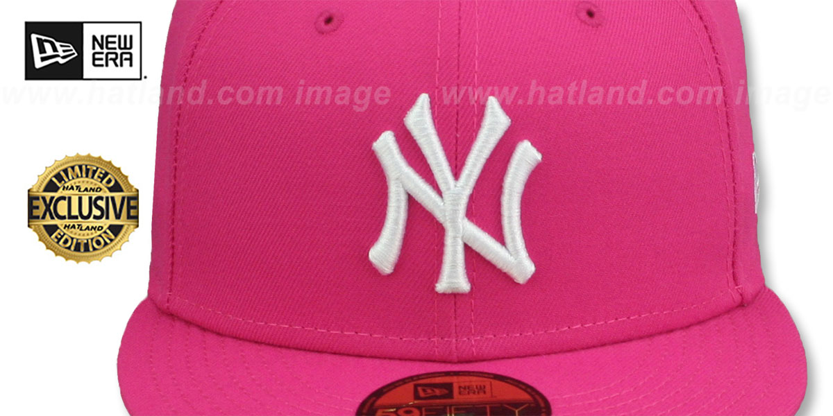 Yankees 'TEAM-BASIC' Beetroot-White Fitted Hat by New Era