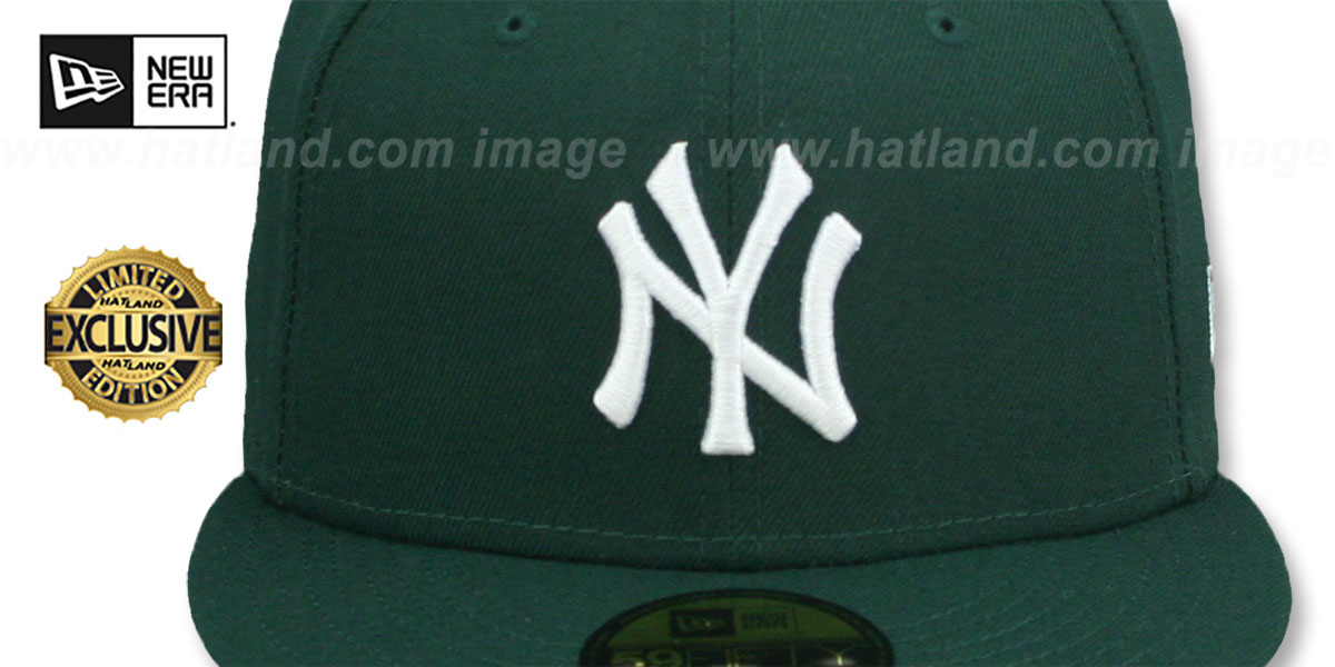 Yankees 'TEAM-BASIC' Dark Green-White Fitted Hat by New Era