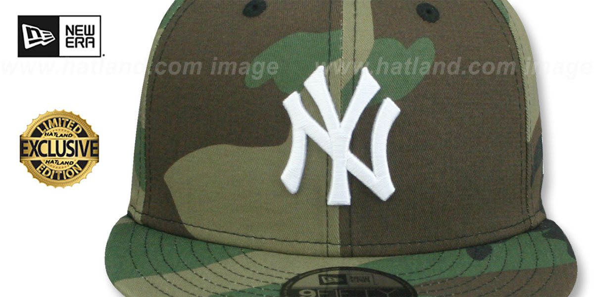 Yankees 'TEAM-BASIC SNAPBACK' Army Camo-White Hat by New Era