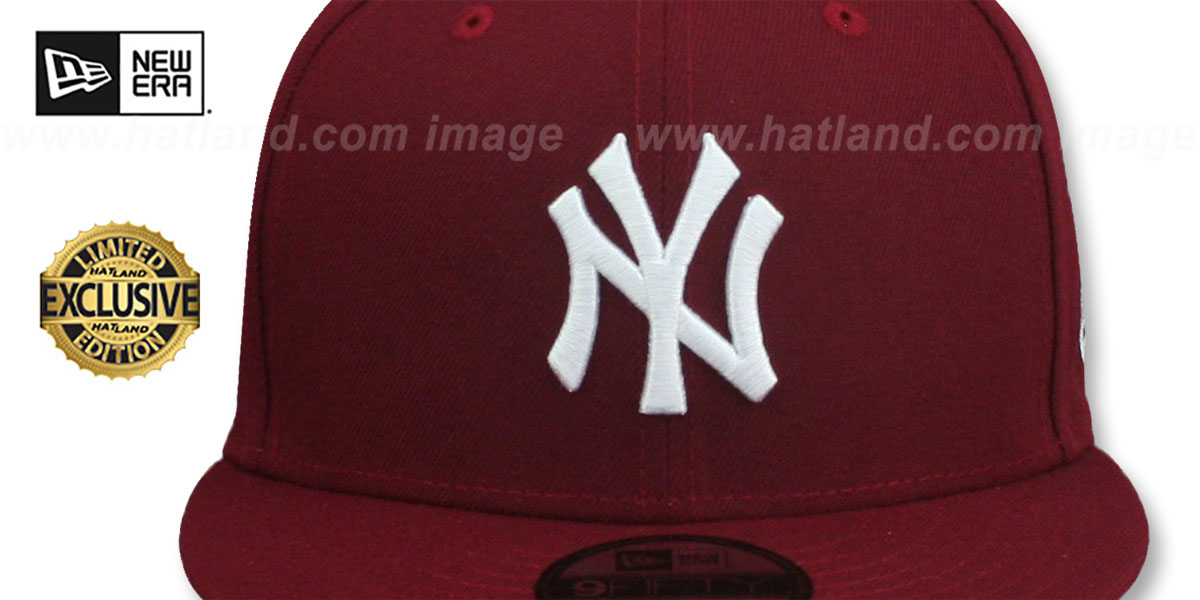 Yankees 'TEAM-BASIC SNAPBACK' Burgundy-White Hat by New Era