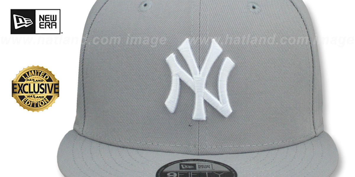 Yankees 'TEAM-BASIC SNAPBACK' Light Grey-White Hat by New Era