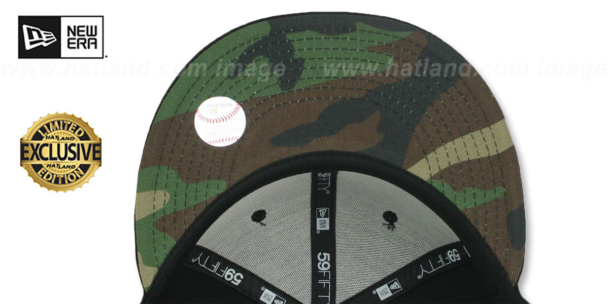 Yankees 'ARMY CAMO-BOTTOM' Black Fitted Hat by New Era