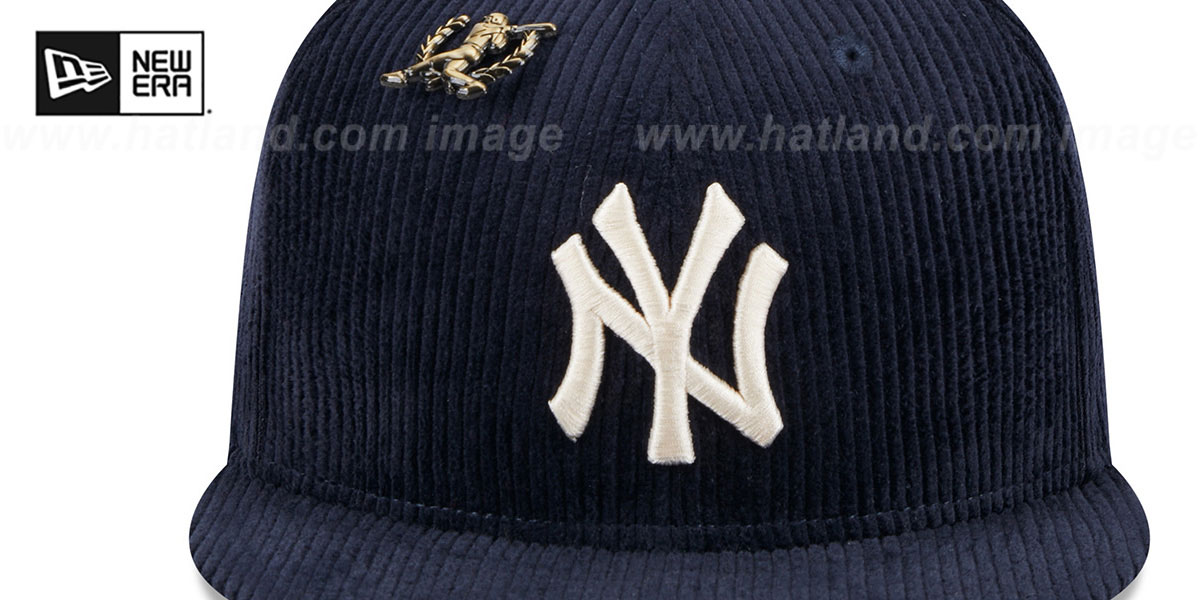 Yankees 'LETTERMAN PIN CORDUROY' Navy Fitted Hat by New Era
