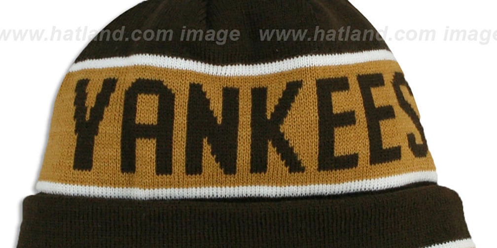 Yankees 'THE-COACH' Brown-Wheat Knit Beanie Hat by New Era