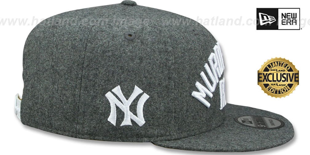 Yankees 'MURDERERS ROW' SNAPBACK Melton Grey Hat by New Era