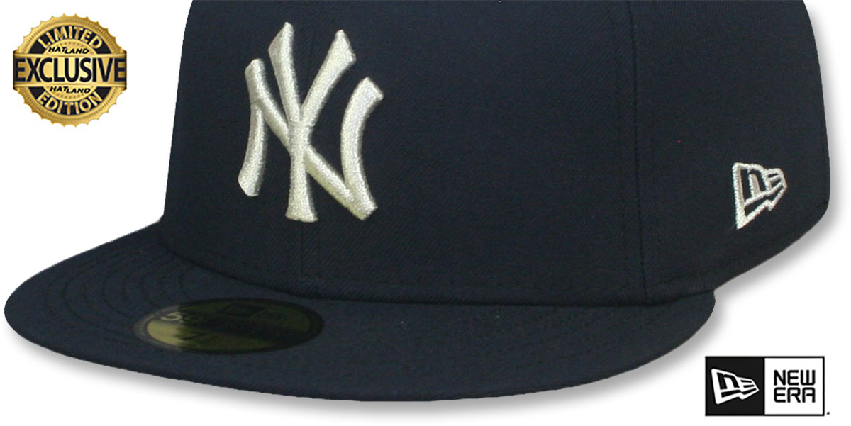 Yankees 'SILVER-METALLIC' Navy Fitted Hat by New Era