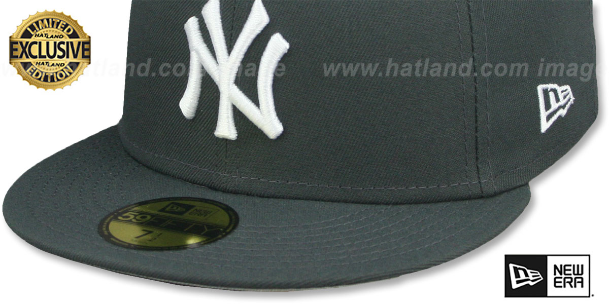 Yankees 'TEAM-BASIC' Charcoal-White Fitted Hat by New Era
