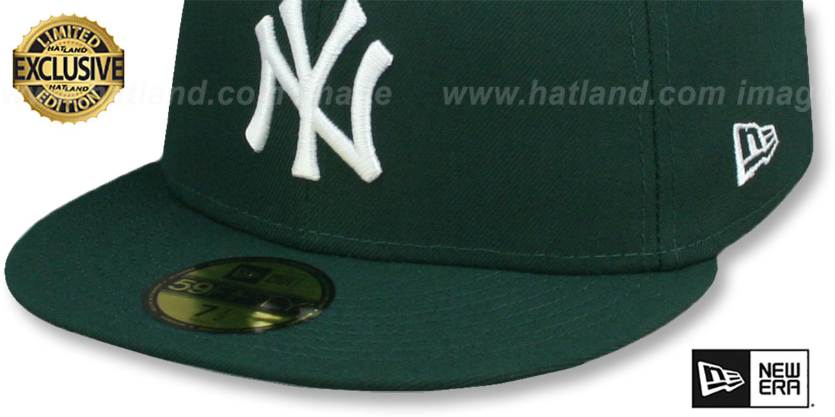 Yankees 'TEAM-BASIC' Dark Green-White Fitted Hat by New Era