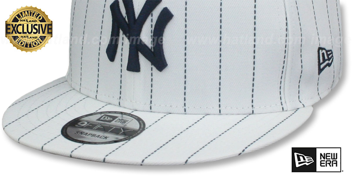 Yankees 'TEAM-BASIC PINSTRIPE SNAPBACK' White-Navy Hat by New Era