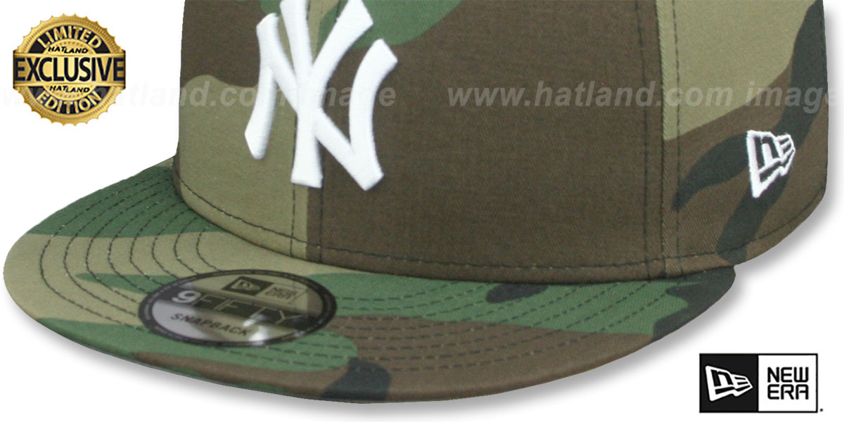 Yankees 'TEAM-BASIC SNAPBACK' Army Camo-White Hat by New Era