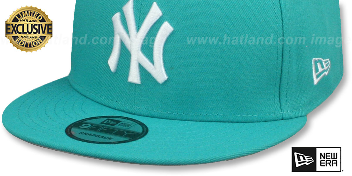 Yankees 'TEAM-BASIC SNAPBACK' Teal-White Hat by New Era