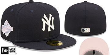 Yankees 1996 WS 'POP-SWEAT' Navy-Pink Fitted Hat by New Era