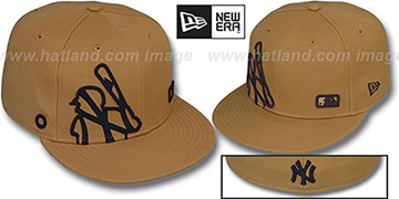 Yankees 'BIGGY FLAW MLB INSIDER' Wheat Fitted Hat by New Era