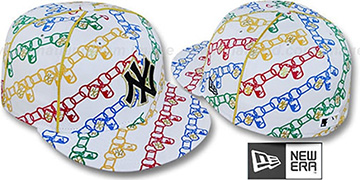 Yankees 'DAWG CHAIN' White-Multi Fitted Hat by New Era