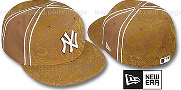 Yankees 'DUAL-PIPED INKED' Wheat Fitted Hat by New Era