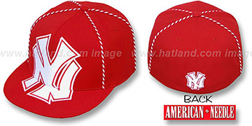 Yankees 'GETTIN-WEAVE' Red Fitted Hat by American Needle