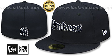 Yankees 'GOTHIC TEAM-BASIC' Navy Fitted Hat by New Era