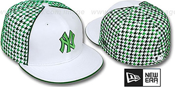 Yankees 'HOUNDSTOOTH' White-Green Fitted Hat by New Era