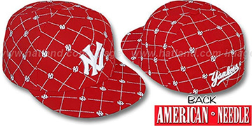 Yankees 'KINGSTON ALL-OVER' Red-White Fitted Hat by American Needle