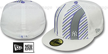 Yankees 'LINEN STRIPE' White-Lavender Fitted Hat by New Era