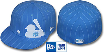 Yankees 'MLB SILHOUETTE PINSTRIPE' Sky-White Fitted Hat by New Era