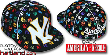 Yankees 'MONSTER MULTI-DICE ALL-OVER' Black Fitted Hat by American Needle