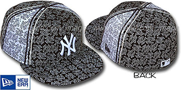 Yankees NY-'PJs FLOCKING PINWHEEL' Brown-White Fitted Hat by New Era