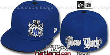 Yankees 'OLD ENGLISH SOUTHPAW' Royal-Black Fitted Hat by New Era