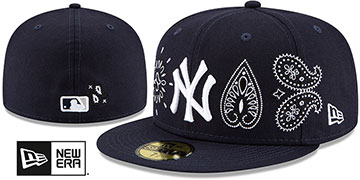 Yankees 'PAISLEY ELEMENTS' Navy Fitted Hat by New Era