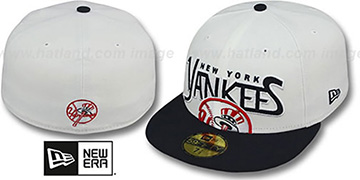 Yankees 'PROFILIN' White-Navy Fitted Hat by New Era