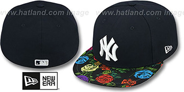 Yankees 'REAL FLORAL VIZA-PRINT' Navy Fitted Hat by New Era