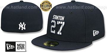 Yankees 'STANTON PINSTRIPE' Navy Fitted Hat by New Era
