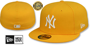 Yankees 'TEAM-BASIC' Gold-White Fitted Hat by New Era