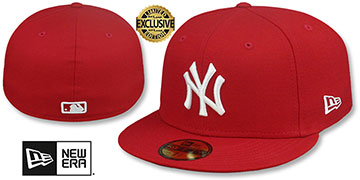 Yankees 'TEAM-BASIC' Red-White Fitted Hat by New Era