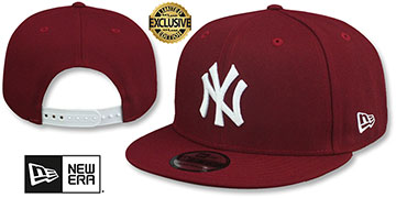 Yankees 'TEAM-BASIC SNAPBACK' Burgundy-White Hat by New Era
