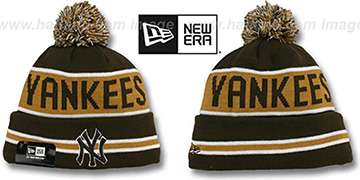 Yankees 'THE-COACH' Brown-Wheat Knit Beanie Hat by New Era