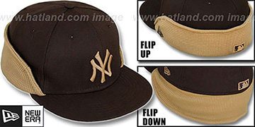 Yankees 'THERMAL FLIP-DOWN' Brown-Wheat Fitted Hat by New Era